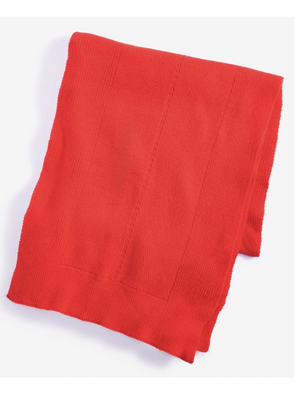 NWT On 34th Women's Solid Multi-Stitch Red Scarf Ribbed Knit Soft Midweight OS